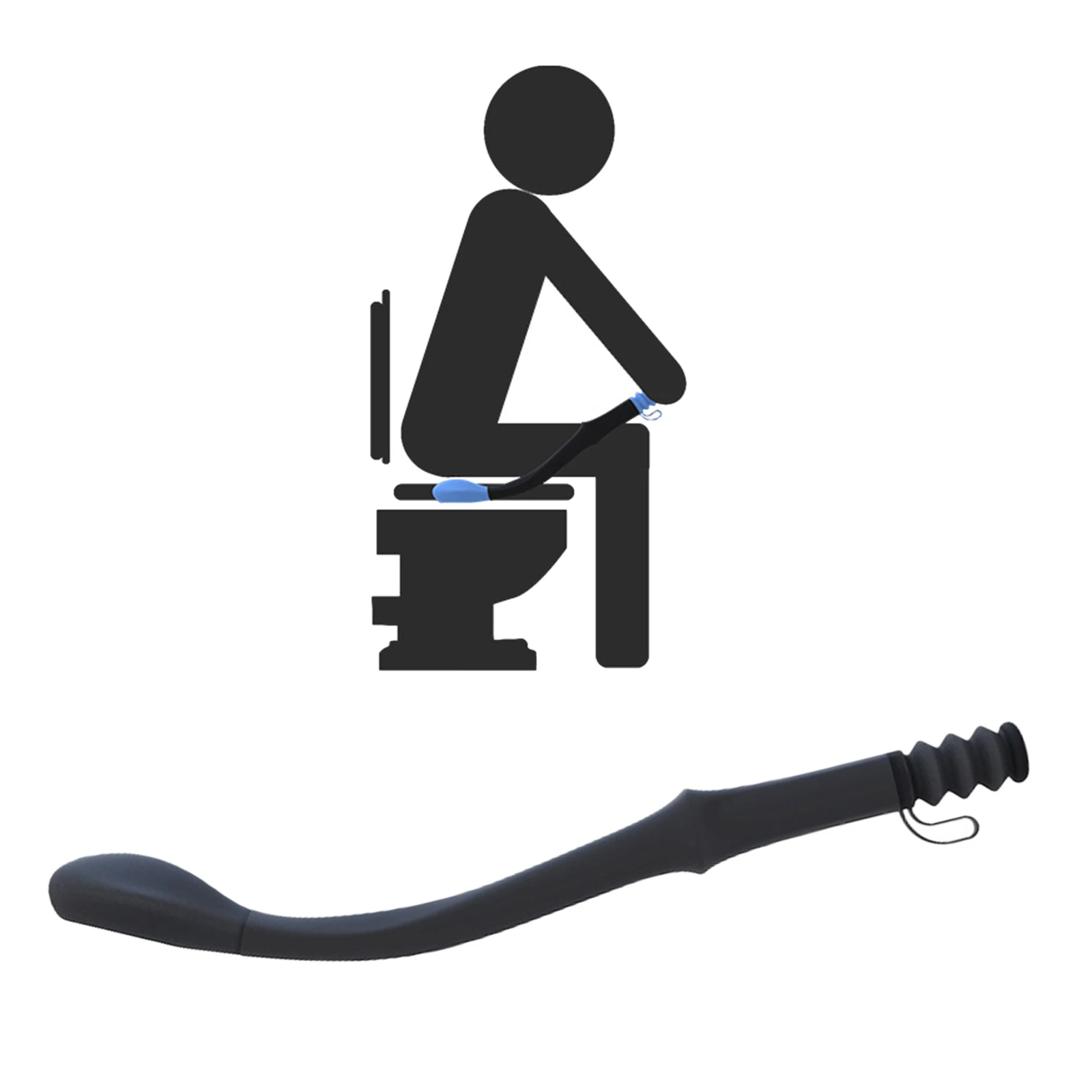 Toilet Wiping Aid Tools with Button at End Long Reach Bottom Wiper Comfort Wipe Extends Reach Over 15" Grips toilet wiping aid