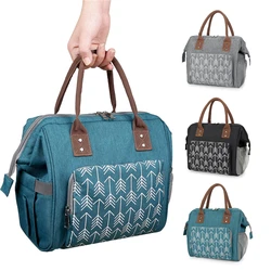 Sac à couches en Polyester pour maman, 27x13.5x26cm, imprimé à rayures, multifonction, tendance, fourre tout de sortie déjeuner, 2022 