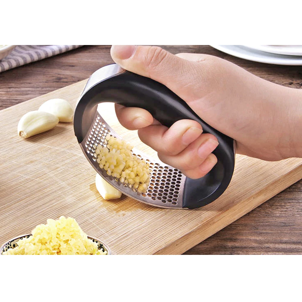 

Garlic Press Garlic Peeler Set Stainless Steel Ginger Crusher Squeezer Kitchen Tool, Easy Squeeze, Rust Proof, Easy Clean