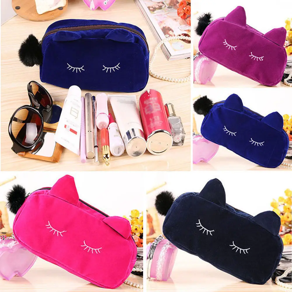 Hot Beauty Cosmetic Makeup Key Wallets Bags Cute Fashion Organizer Zipper Travel Toiletry Case Pouch Bags