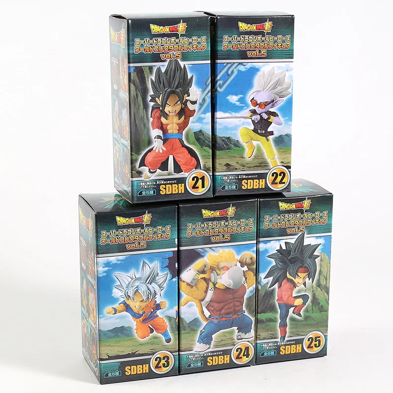 Dragon Ball Супер Герои Фос Vol.5 Son Goku/Barduck Daisaru развал Fyu ОК, Вегета ПВХ Фигурки игрушки 5 шт./компл