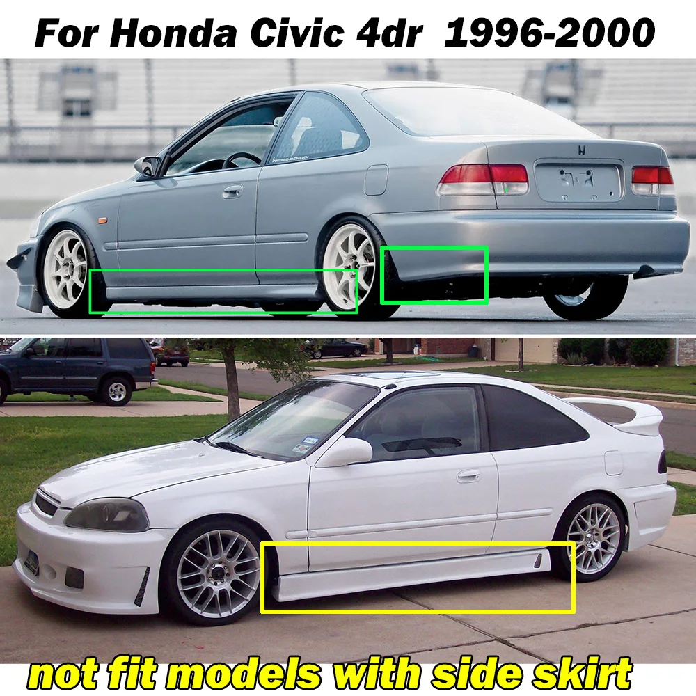 Автомобильные Брызговики для Honda Civic 6th 1996 1997 1998 1999 2000 набор передних и задних брызговиков Брызговики передние и задние брызговики