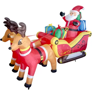 

Christmas Santa Elk Sleigh Inflatable LED Glowing Party Holiday DIY Props Xmas New Year Lantern Yard Art Decor Supplies