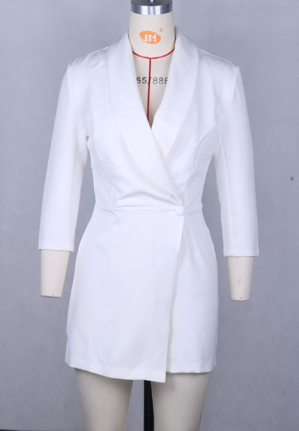 Офисное короткое платье с длинным рукавом для женщин Vestidos осень зима облегающий Блейзер С Карманами Платье на пуговицах деловое белое платье