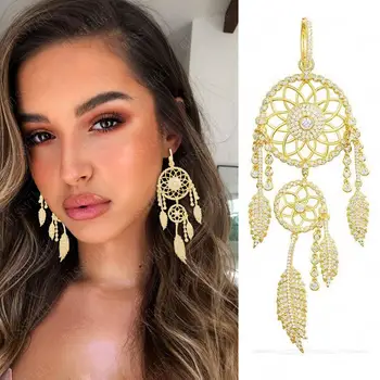 

GODKI Jimbora Hot Luxury Nobel Italian bohemian tassel Long Earrings for Bridal Wedding Dangle Drop Earring For Women Jewelry