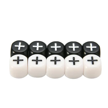 

10Pcs/set Black White 6-sided Dice Minus Sign Plus Sign Dice Counting Dice For Party Bar Game Accessories