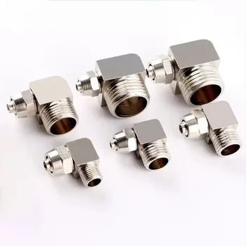 

2PCS Trachea quick threaded joint PL4 6 8 10 12mm tube to M5 M6 1/8 1/4 3/8 1/2 copper pneumatic element quick twist joint pL