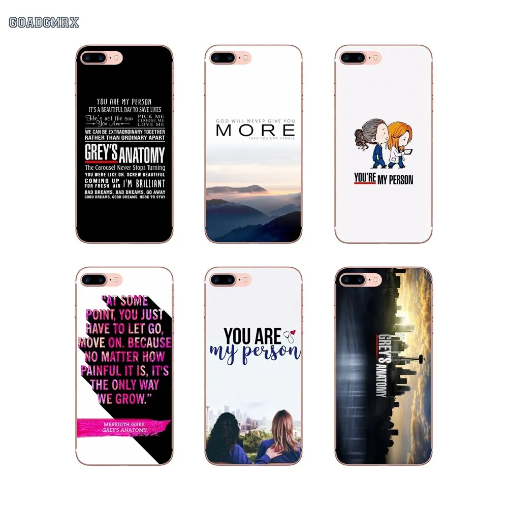 

Transparent Soft Cases Covers For iPhone 6 6S 7 8 Plus X XS MAX XR 4 4S 5 5S SE 5C TV Greys Anatomy Quote