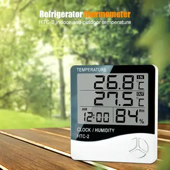 

HTC-2 Digital Thermometer Hygrometer Household ABS Weather Station Temperature Humidity Meter Measurement Gauge