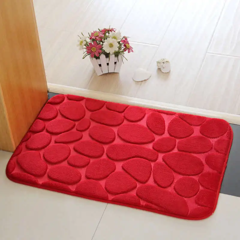 Коралловый бархатный коврик для туалета, супер впитывающий коврик для душа, мягкий коврик для ванной комнаты, Противоскользящие коврики для ванной, разные цвета - Цвет: red stones