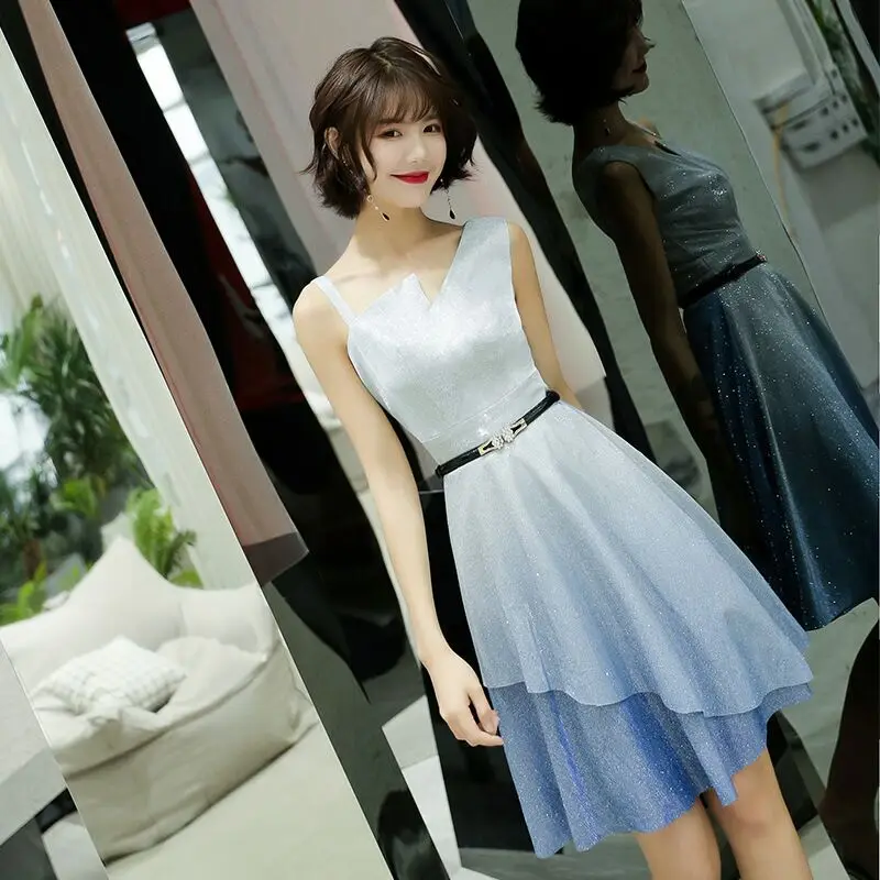 

Plus Size Evening Host Short Dresses Zipper Without Tail Simple Party Gown Soiree Sexy Formal Dress MS-0083