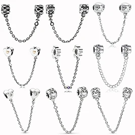 Classic-925-Sterling-Silver-9-Types-Safety-Chain-fit-Original-Pandora-Bracelets-Women-DIY-Jewelry