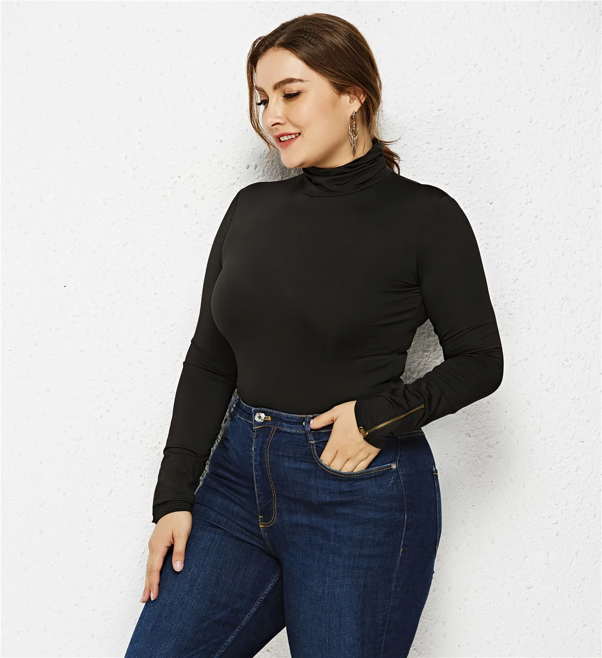 black corset bodysuit Turtleneck Slim Body Women Sexy Bodysuits Autumn Winter Clothing Streetwear Basic High Elastic Casual Jumpsuits Plus Size 5XL cut out bodysuit