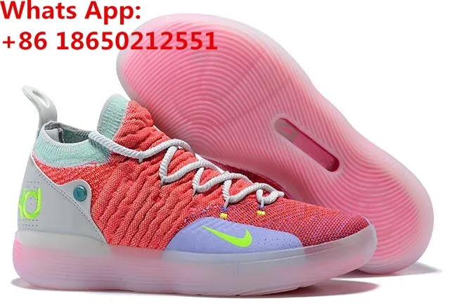 Zoom KD 11 EP XI EYBL Peach jam Hot Punch Кевин Дюрант мужские баскетбольные кроссовки KD11 - Цвет: COLOR (3)