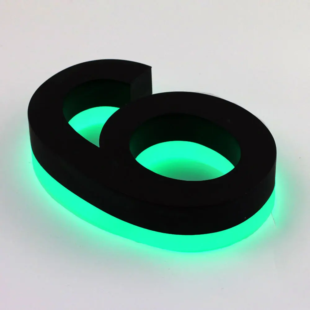 

custom painted channel letters changeable led color metal reverse lighted house numbers with warm/RGB/blue/white light