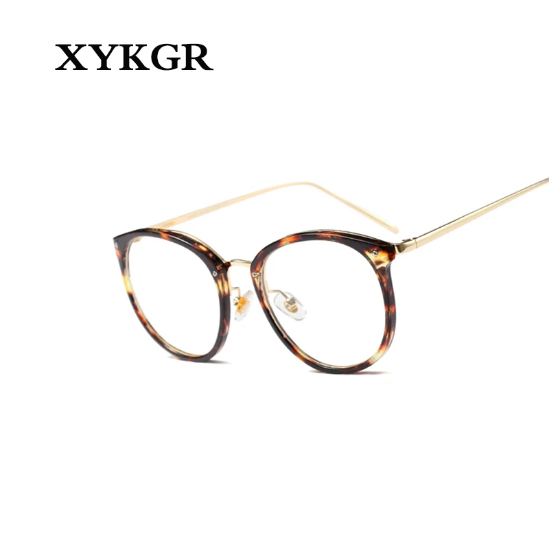 XYKGR, модные женские оптические очки для компьютера, оправа, мужские круглые очки, Ретро стиль, плоское зеркало, близорукость, большая оправа, очки, оправа