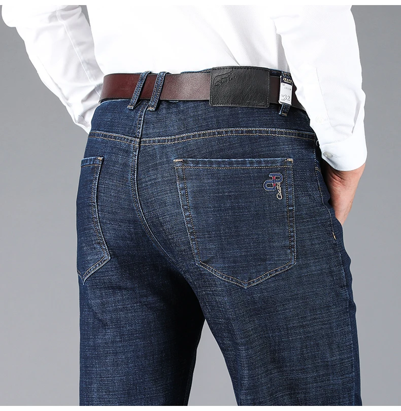 2019 Новый Для мужчин Классические деловые джинсы модные Повседневное основной Цвет Slim Fit Малый прямые мужские брюки джинсовые штаны