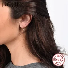 ROXI 925 пробы, серебряные серьги, маленькие круглые бусины, CZ подвеска, серьги-гвоздики для женщин, oorbellen Brincos, женские свадебные серьги