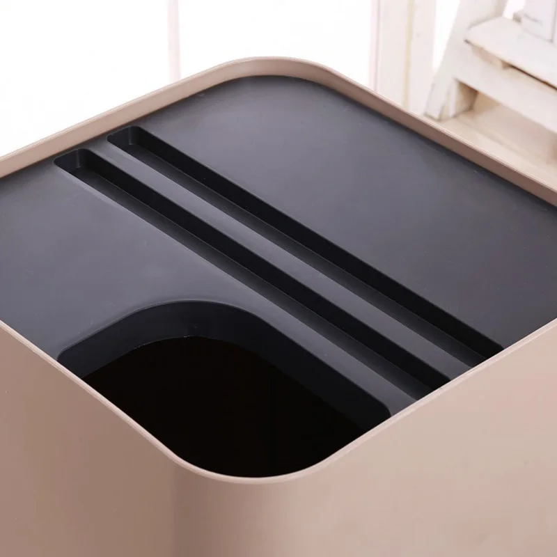 1PCS Plastic Trash Can Stack Recycling Bin Waste Separation System Stacking Bins Waste Bin for Kitchen Bathroom Living Room