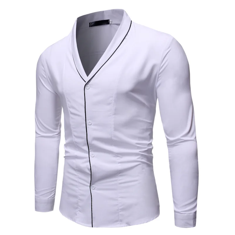 Мужская Повседневная рубашка Slim Fit Мужская Повседневная рубашка на пуговицах с длинным рукавом официальные сорочки мужская одежда