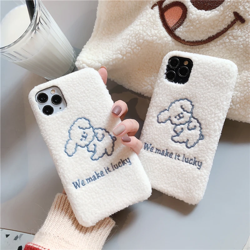 GlamPhone чехол плюшевый для телефона iPhone11Pro/Max X XS Max XR Мягкий силиконовый iPhone11 7 8 6 6s Plus