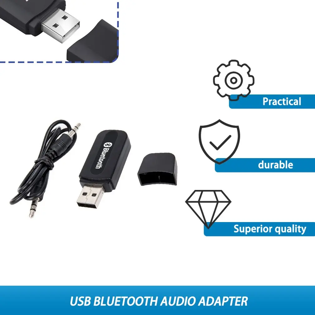 USB Blutooth беспроводной для автомобиля Музыка Аудио Bluetooth ресивер адаптер Aux 3,5 мм для наушников ресивер