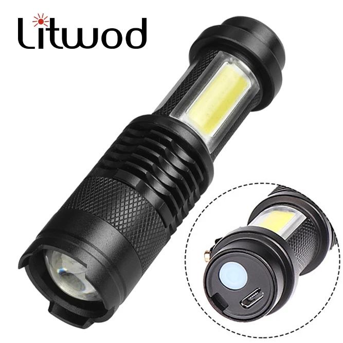 Litwod Z25 XP-G Q5 Мини светодиодный фонарик лампа 2000 люмен AA/14500 Регулируемый зум фокус Penlight водонепроницаемый для наружного использования
