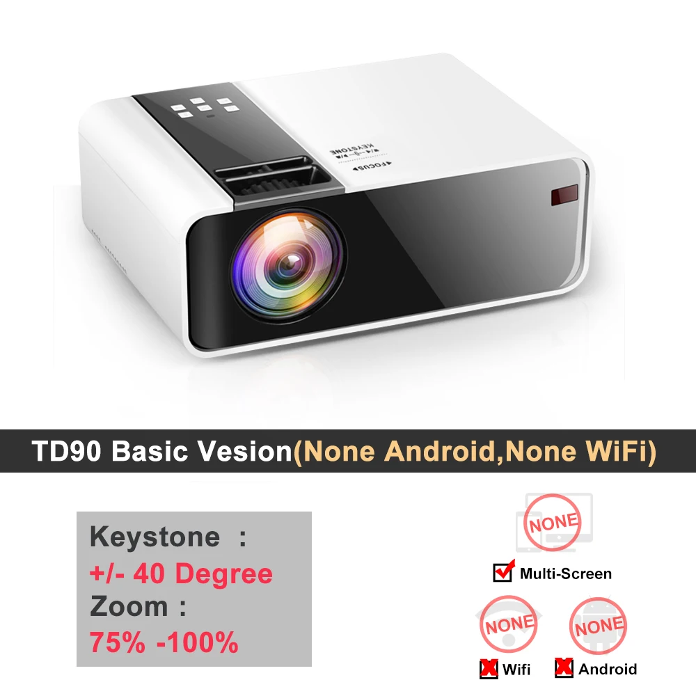 ThundeaL TD90 HD Mini Projector Native 1280 x 720P LED Android WiFi Projector Video Home Cinema 3D Smart Movie Game Proyector 