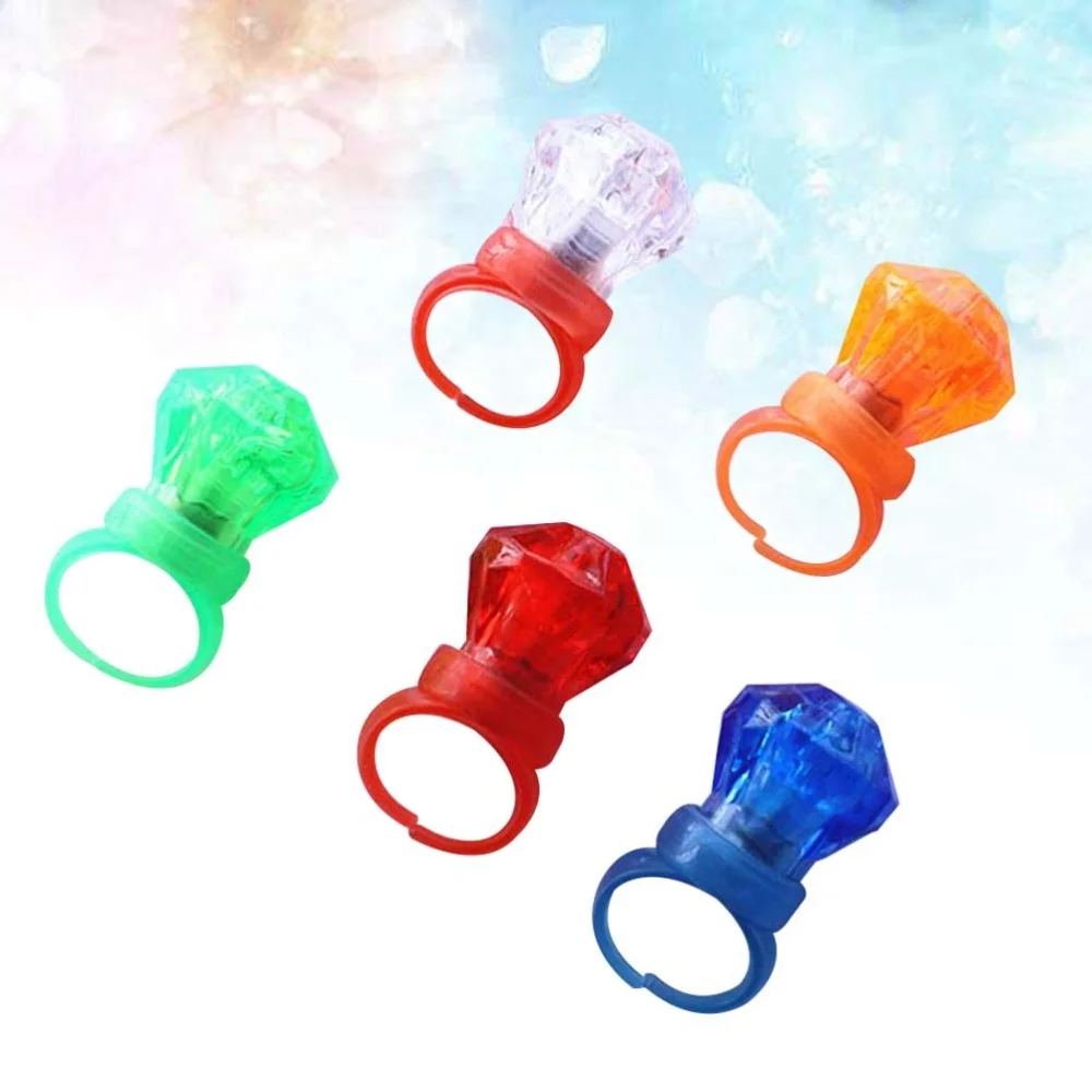 24Pcs Colorful LED Light Fake Diamond Rings Toys Party Supplies Favors for Children (Mixed Colors) | Электроника