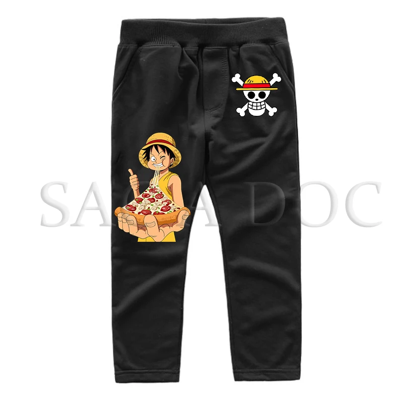 Одна Деталь Длинные штаны зима девочки, мальчики, дети аниме Pantalon Enfant Garcon детские шнурки впитывает пот и Штаны унисекс 2-14years