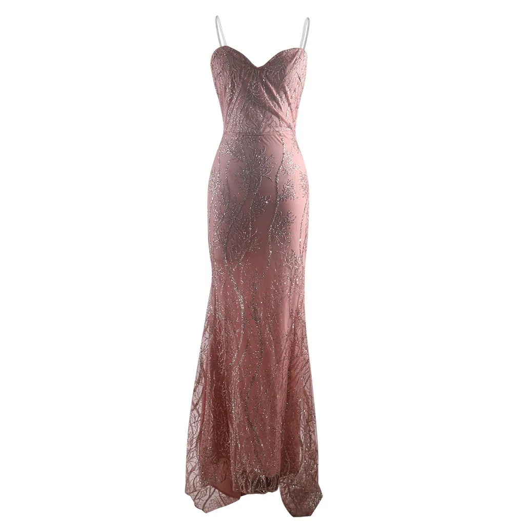 Сексуальное облегающее платье для женщин, сексуальное, без бретелек, блестящие пайетки, длинное платье для девушек, элегантное вечернее платье, Vestidos# LR1