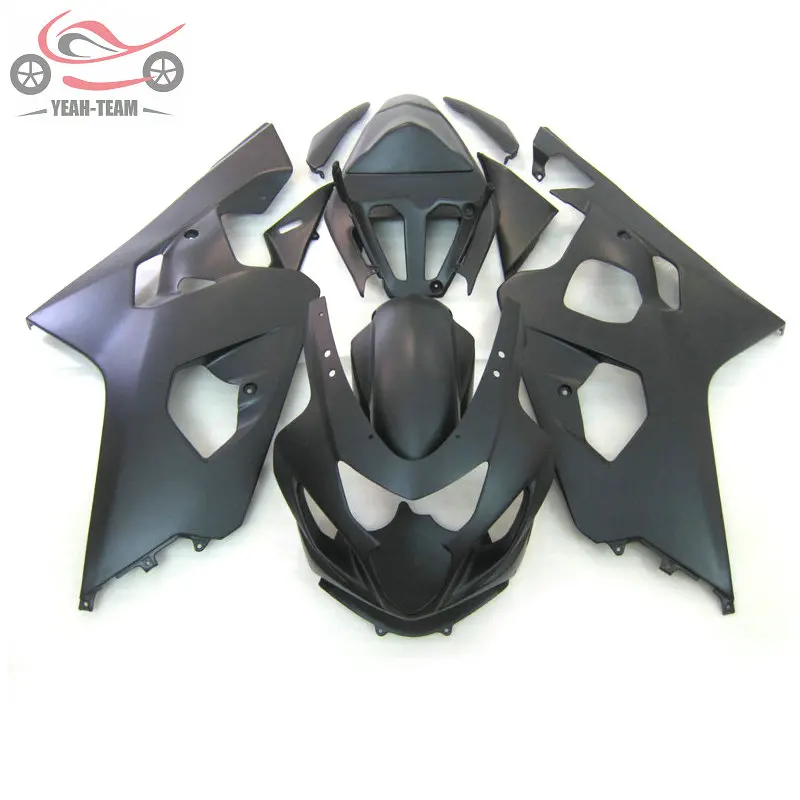 Пользовательские aftermarket обтекатель комплект для Suzuki GSXR600 04 05 GSXR 600 750 2004 2005 K4 матовый черный Обтекатели кузова