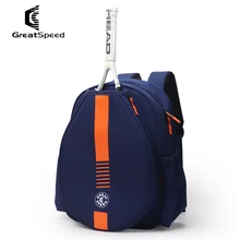 New GreatSpeed Tennis Bag Dark Blue 1-2 Pack Tennis Squash Racket Backpack Large Capacity Shoes Warehouse Water Cup Storage Bags