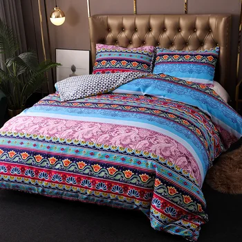 

Thick fabric bedding set Bohemian style duvet cover sets quilt covers pillowcases bed set European size king queen colorful