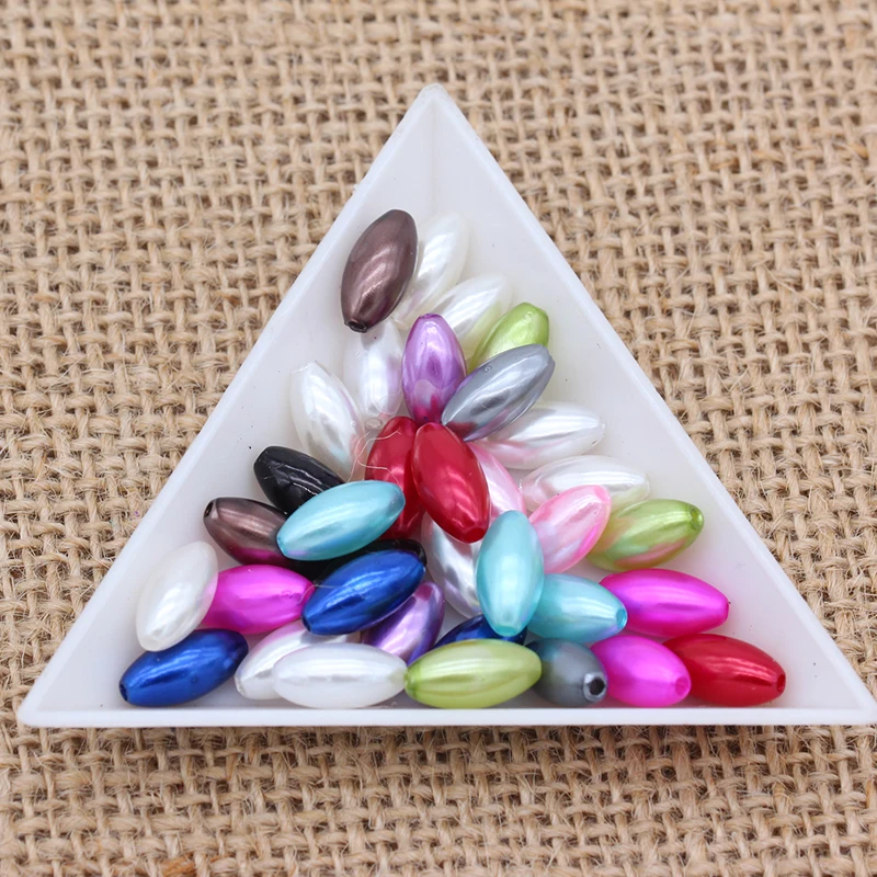 ABS Beads 100pc Rice Pearl Oval Loose Spacer for Necklace Earring Bracelet Jewelry Making Hair Accessory DIY