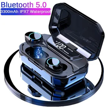 

G02 TWS 5.0 Bluetooth 3D Stereo Earphone Wireless Earphones IPX7 Waterproof Earphones 3300mAh LED Smart Power Bank Phone Holder