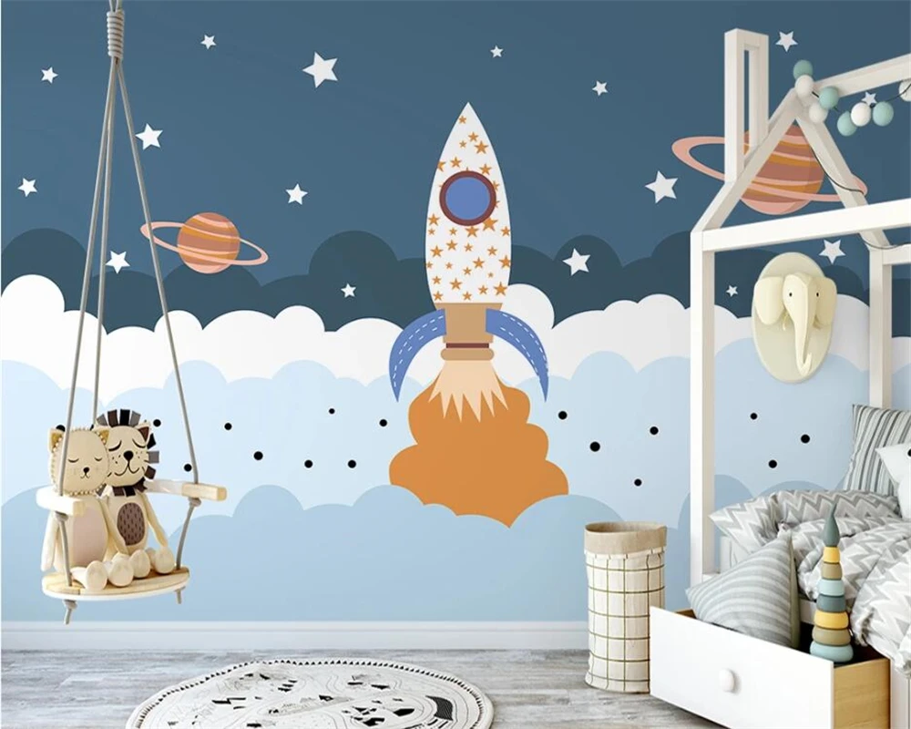 Beibehang papel tapiz pintado a mano para habitación de niños ...