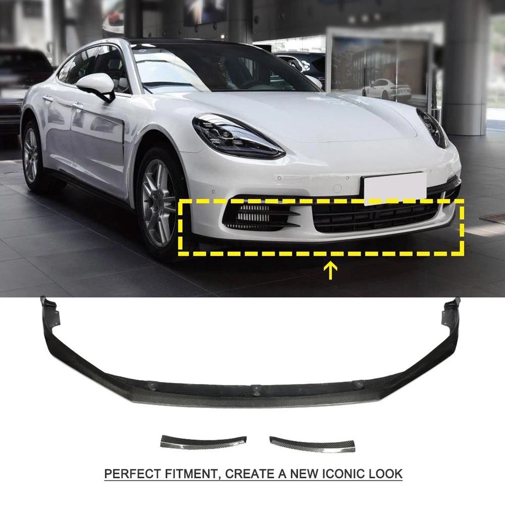 Углеродное волокно передний бампер спойлер для Porsche Panamera стандарт- передний бампер губы сплиттеры
