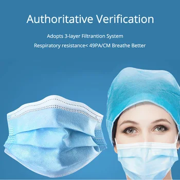 

10/100pcs Disposable Mouth Face Masks 3 Layers of Non-woven PM2.5 Dustproof Bacteria Flu Breathable Masks