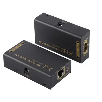 

1080P 60m HDMI extender HDMI repeater plus Cat 6 Cat 7 Ethernet cables with IR function Rj45 transmitter TX / RX extender