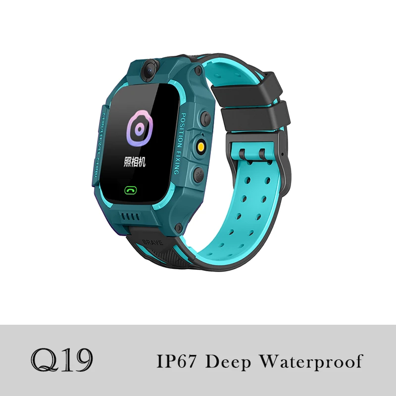 Q19 Blue IP67 Q19 дети Смарт часы LBS расположение водонепроницаемый Smartwatch Дети Детские часы Q88 Дети SOS камера два пути вызова голос анти потеря - Цвет: Q19 Blue IP67