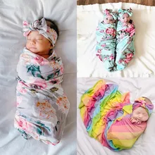 Для новорожденных; для маленьких мальчиков; Детские эластичные Обёрточная бумага Пеленальное Одеяло; Банное полотенце очаровательны для малышей, с цветочным узором, в клетку, набор пеленок