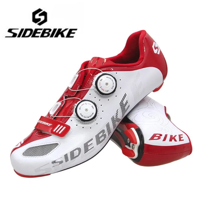 SIDEBIKE/Обувь для шоссейного велоспорта из углеродного волокна; комплект с педалью; sapatilha ciclismo; ультралегкие велосипедные самозакрывающиеся мужские кроссовки