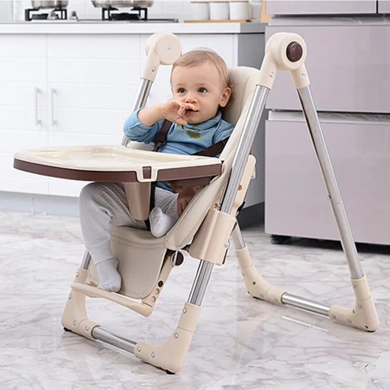  Upgrade With Wheels Newborn Baby Chair Portable Infant Seat Adjustable Folding Baby Dining Chair Hi