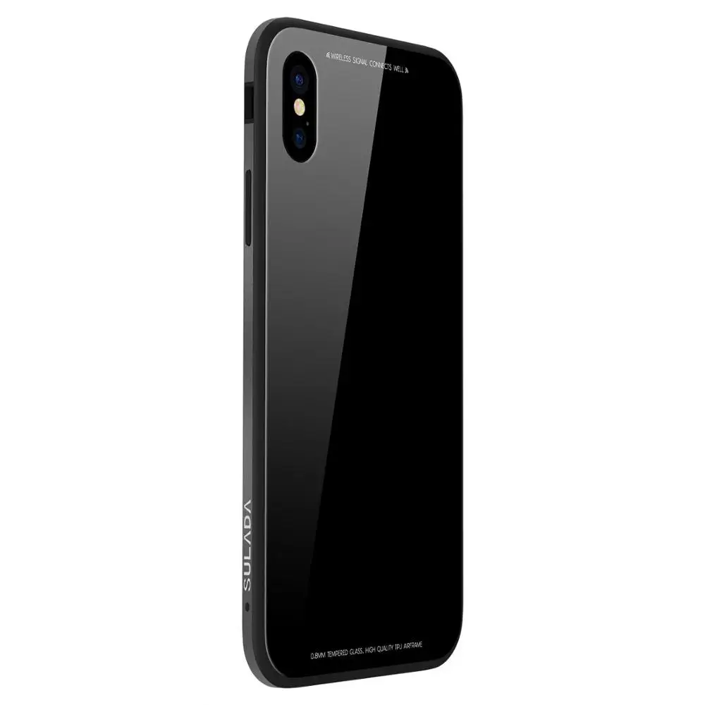 Чехол из закаленного стекла для iPhone 11 Pro Max XS X XR 8 Plus 7 6 6 S, силиконовый бампер, роскошная защитная крышка, красные аксессуары для телефонов - Цвет: Черный