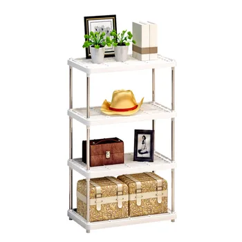 

4 Tier Plastic Storage Rack Light Duty Shelf Unit Kitchen Storage Rack Bathroom Kitchen Organizer