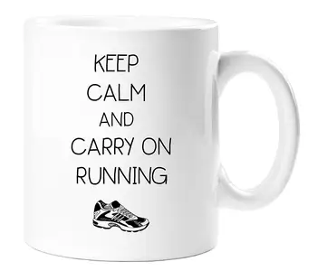 

Keep Calm and Carry on Running Tea Coffee 11 Oz Mug Gift