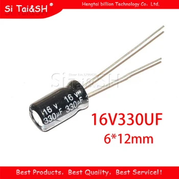 

50PCS Higt quality 16V330UF 6*12mm 330UF 16V 6.3*12 Electrolytic capacitor