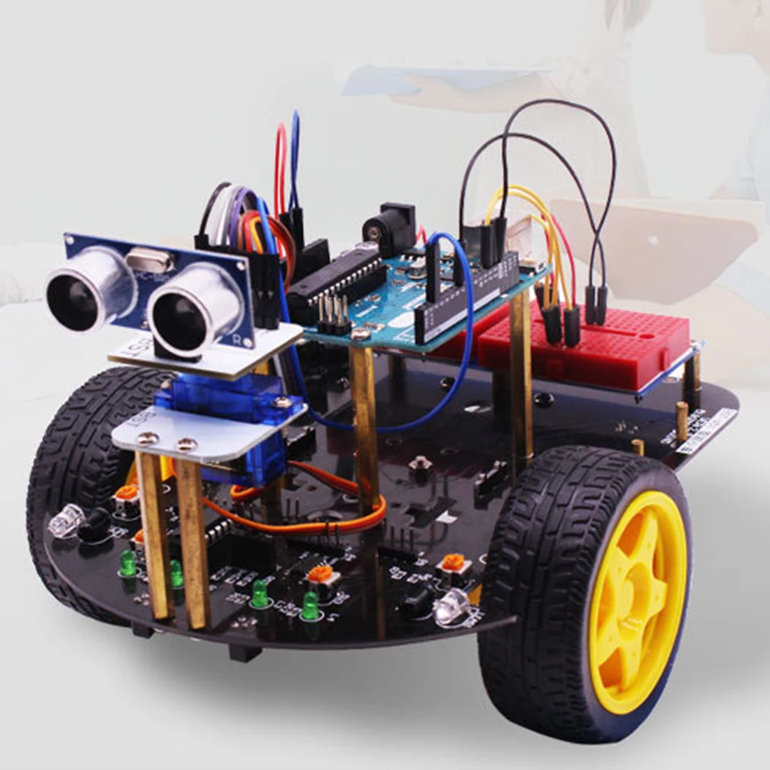 Rowsfire 2-в-1 стартовый супер-умный интеллигентая(ый) Robot Car в комплекте с обучающим руководством программируемый стволовых игрушки для Arduino с стерлингового серебра для R3 материнская плата