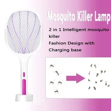 Raquette anti mouches électrique 3000V, lampe LED Rechargeable par USB, piège à insectes pendant l'été 